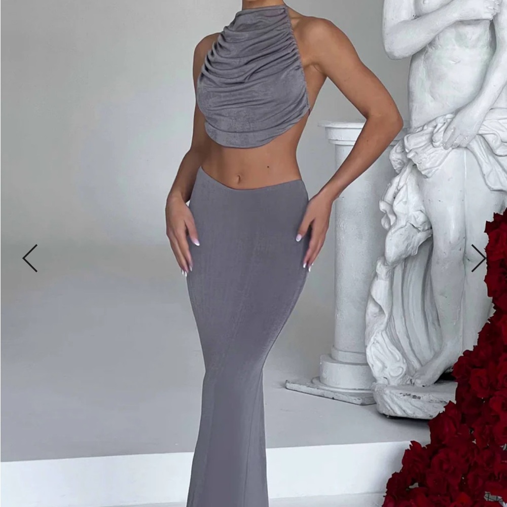 Elegant Gray Maxi Dress
